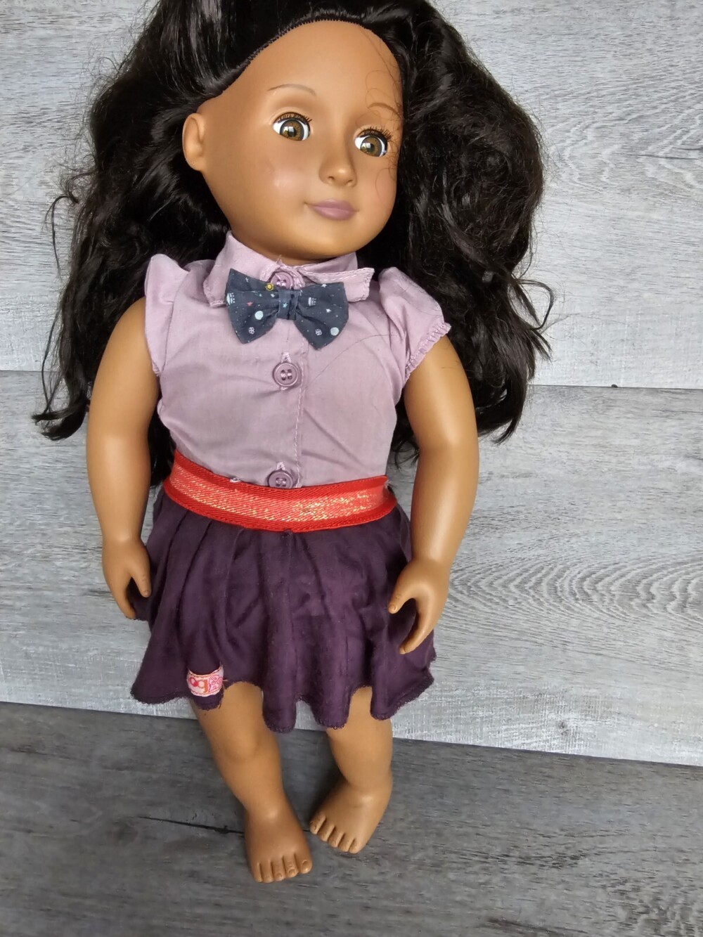 Our Generation 18” Doll Long Dark Brown Hair Eyes Outfit Medium Skin Tone Tan